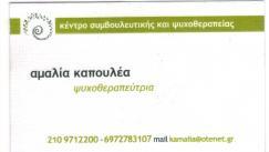 ΨΥΧΟΛΟΓΟΙ ΨΥΧΟΘΕΡΑΠΕΥΤΕΣ ΨΥΧΟΛΟΓΟΣ ΨΥΧΟΘΕΡΑΠΕΥΤΗΣ ΑΜΑΛΙΑ ΚΑΠΟΥΛΕΑ