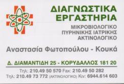 ΔΙΑΓΝΩΣΤΙΚΟ ΕΡΓΑΣΤΗΡΙΟ ΜΙΚΡΟΒΙΟΛΟΓΙΚΟ ΑΙΜΑΤΟΛΟΓΙΚΟ ΚΟΡΥΔΑΛΛΟΣ ΦΩΤΟΠΟΥΛΟΥ ΚΟΥΚΑ ΑΝΑΣΤΑΣΙΑ